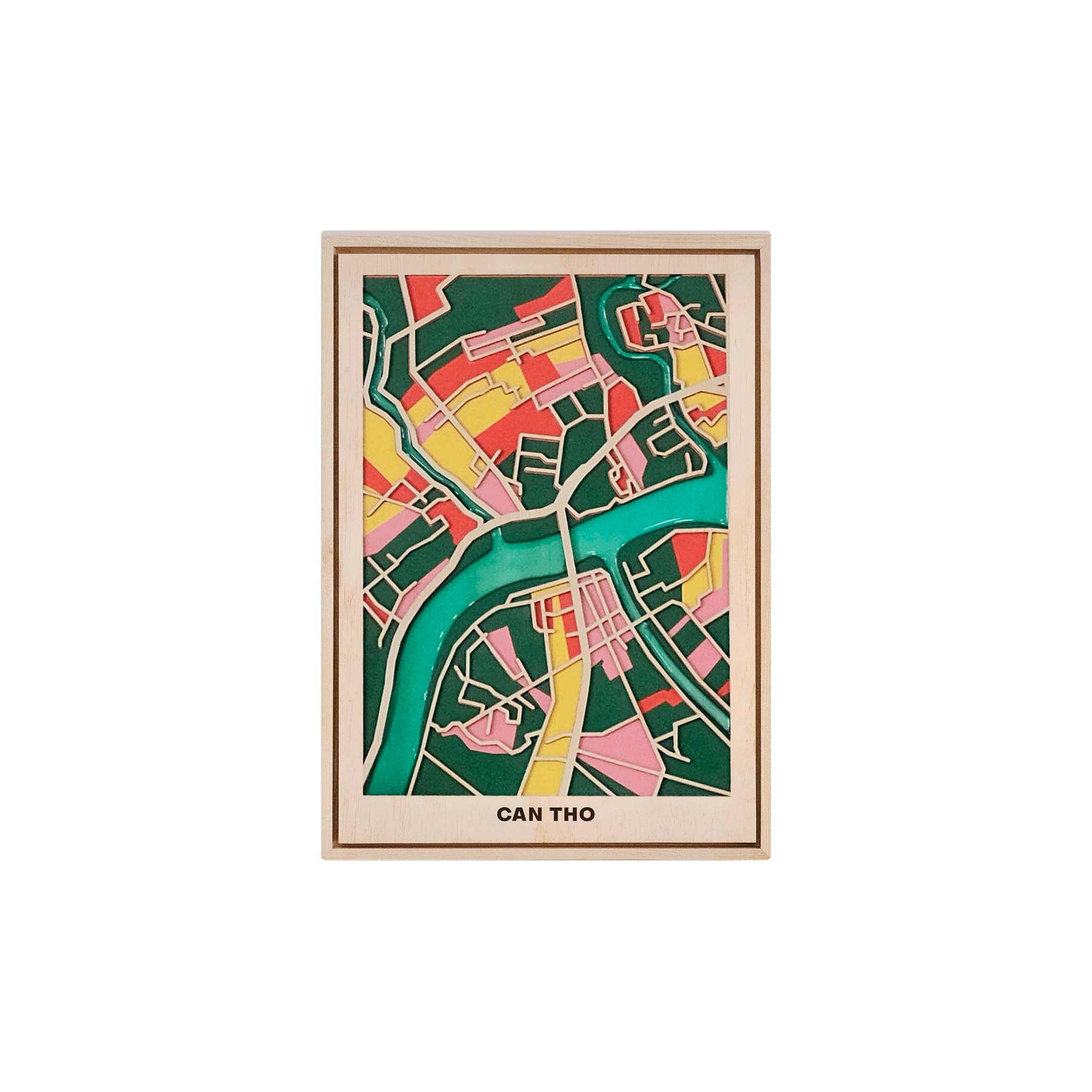 Can Tho Wooden Map Art