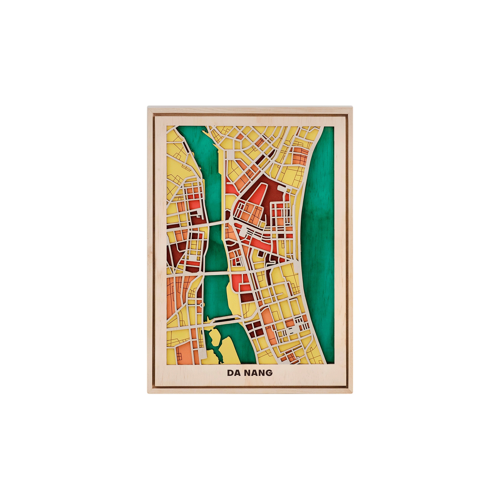 Da Nang Wooden Map Art