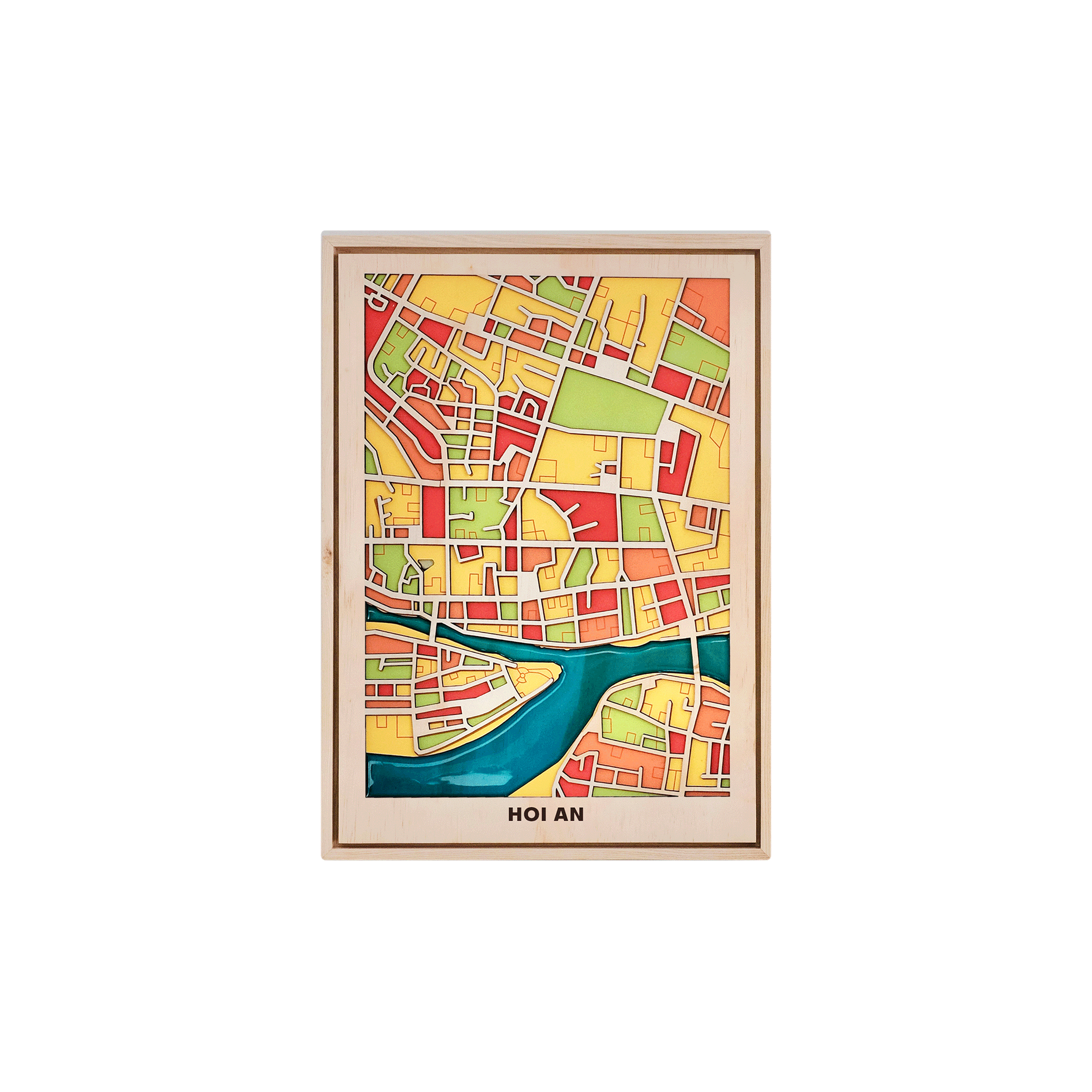 Hoi An Wooden Map Art