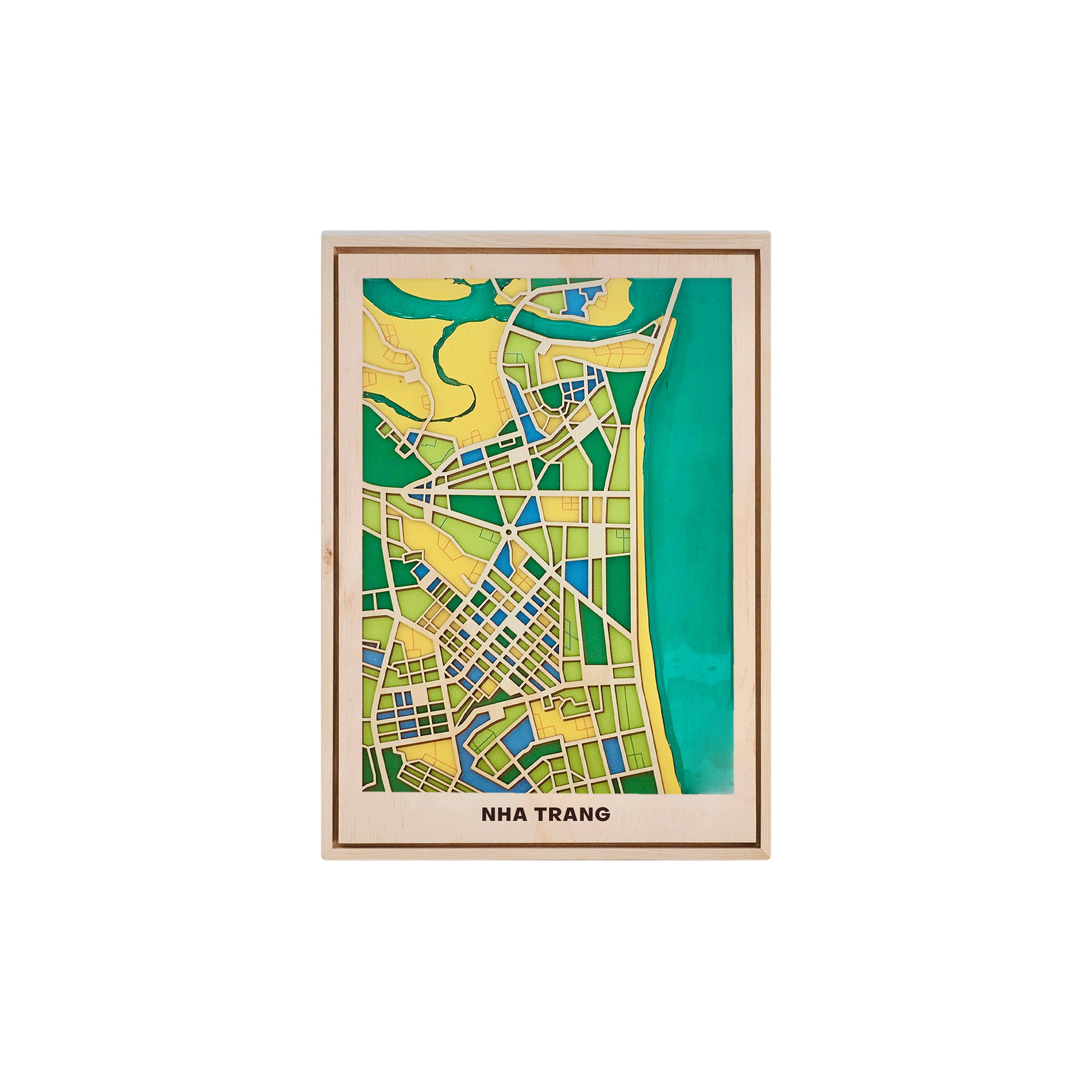 Nha Trang Wooden Map Art