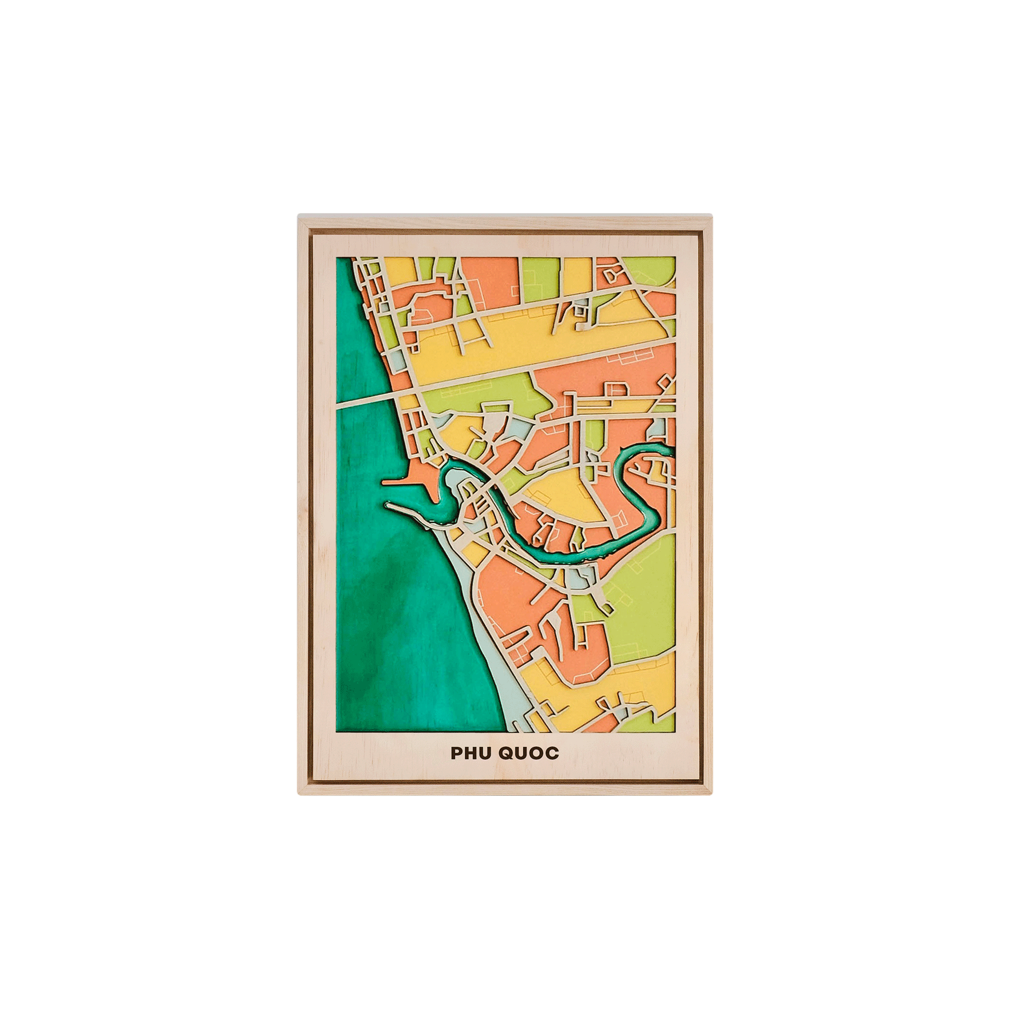 Phu Quoc Wooden Map Art