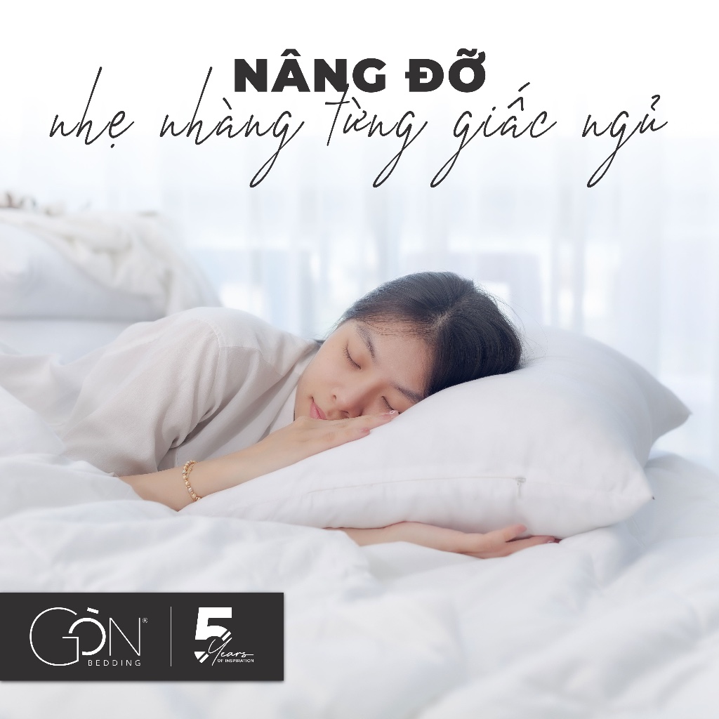 Ruột Gối Nằm Gòn Lông Vũ Kích Thước 50x70 cm