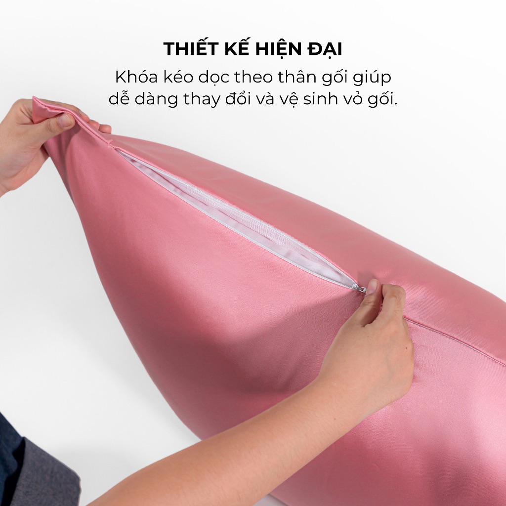 [Vibrant] Vỏ Gối Nằm Lụa Satin Premium Cao Cấp Phong Cách Nổi Bật 50x70 cm