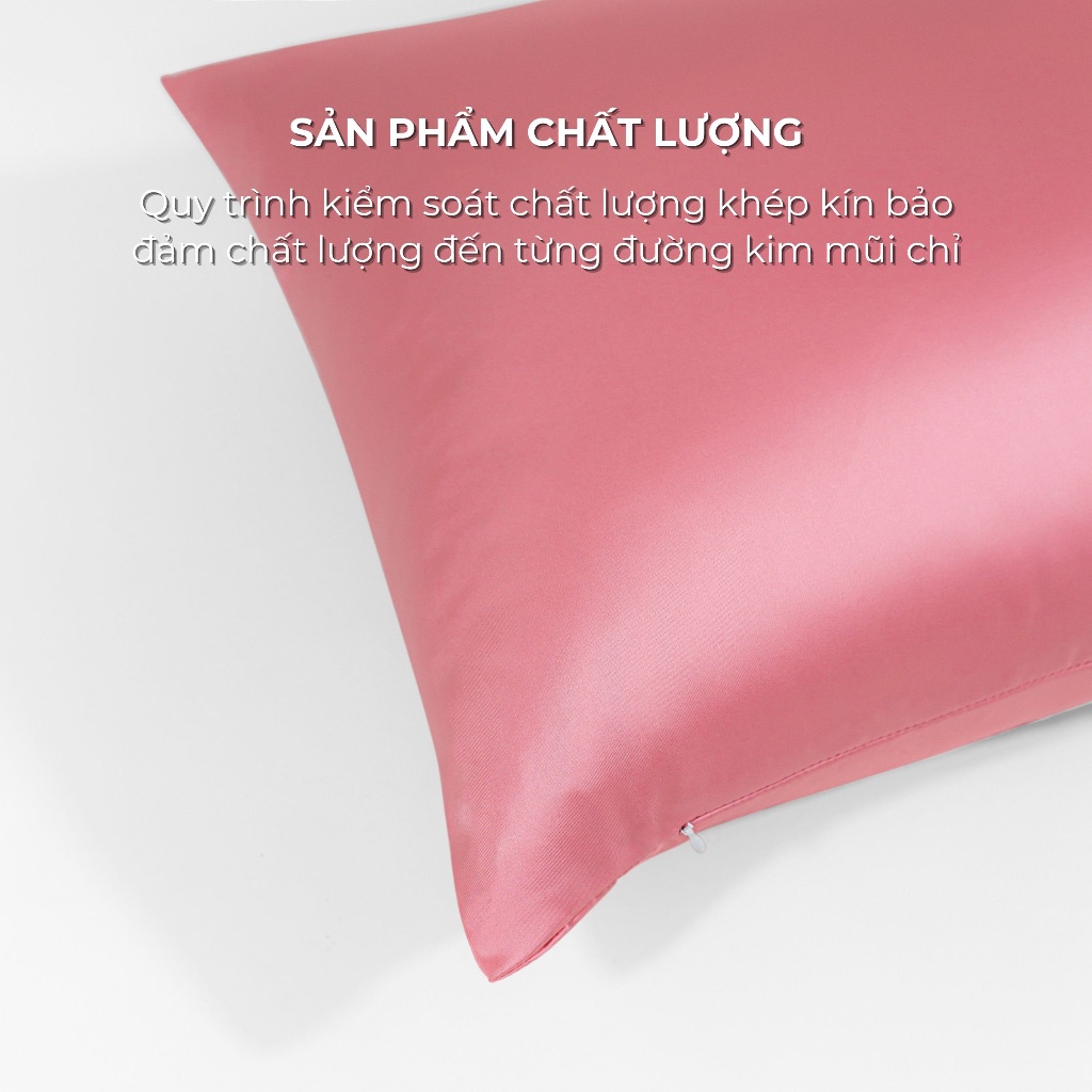 [Elegant] Vỏ Gối Nằm Lụa Satin Premium Cao Cấp Phong Cách Thanh Lịch 50x70 cm