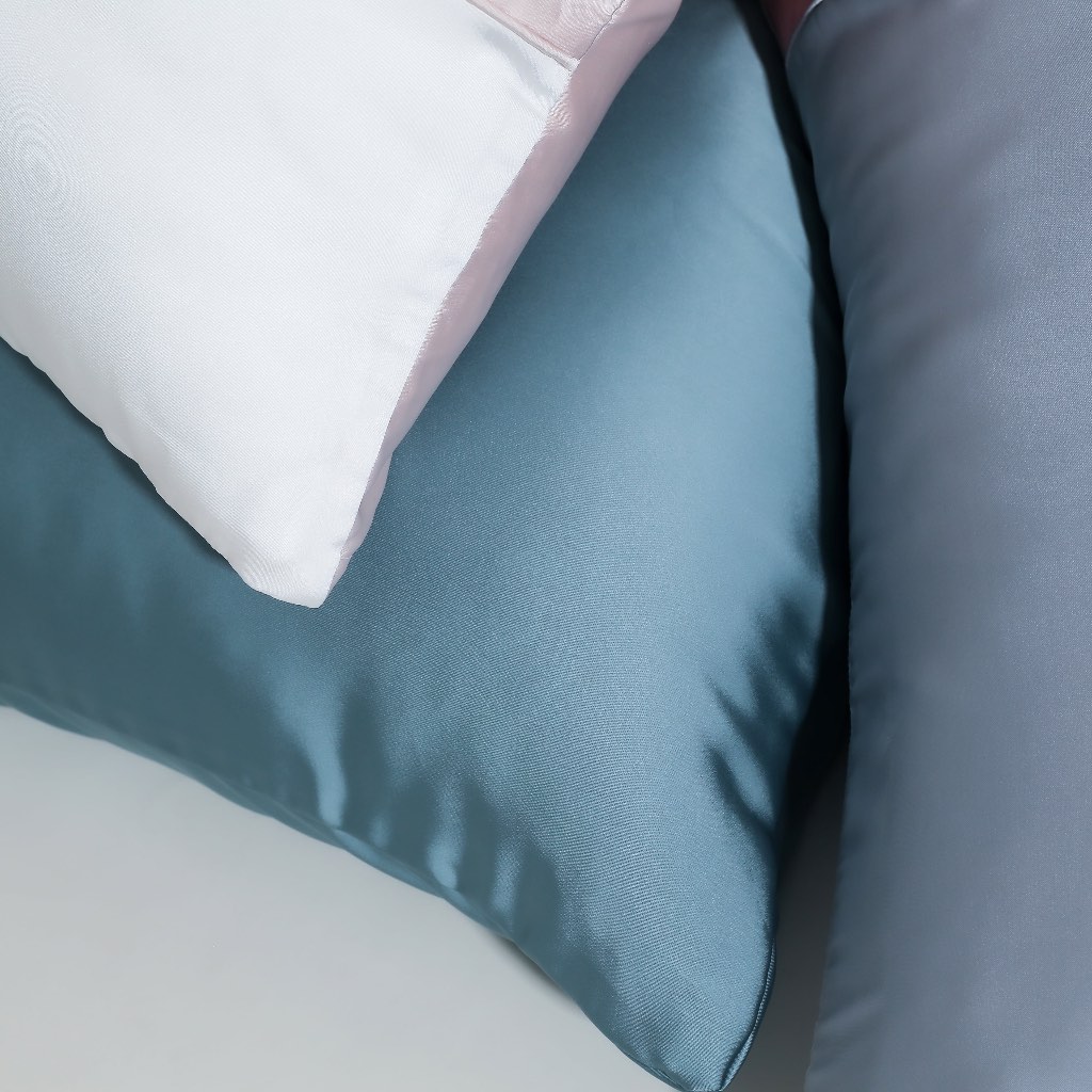 [Luxury] Vỏ Gối Nằm Lụa Satin Premium Cao Cấp Phối 2 Màu Trơn Phong Cách Sang Trọng 50x70 cm