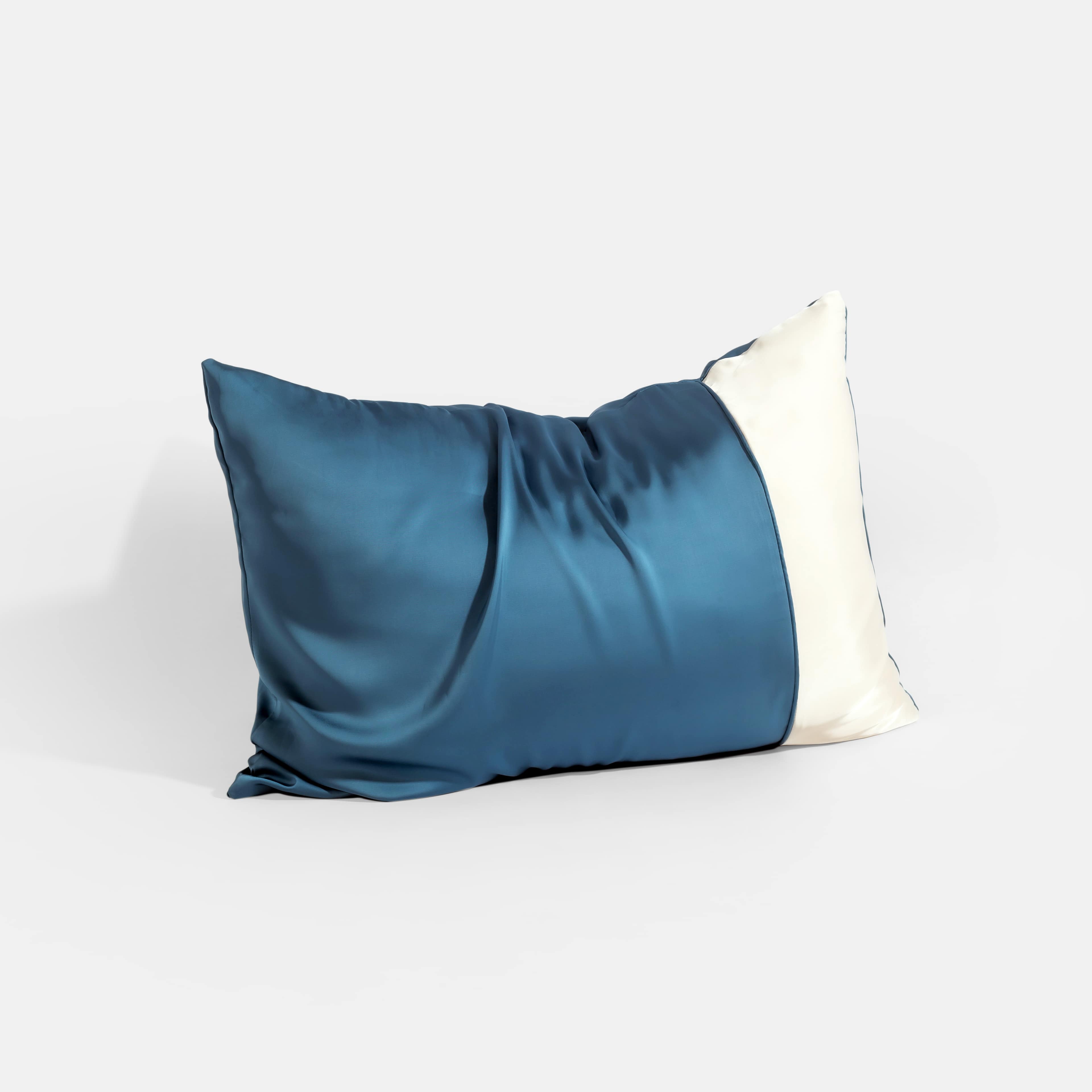 [Elegant] Vỏ Gối Nằm Lụa Satin Premium Cao Cấp Phối 2 Màu Trơn Phong Cách Thanh Lịch 50x70 cm