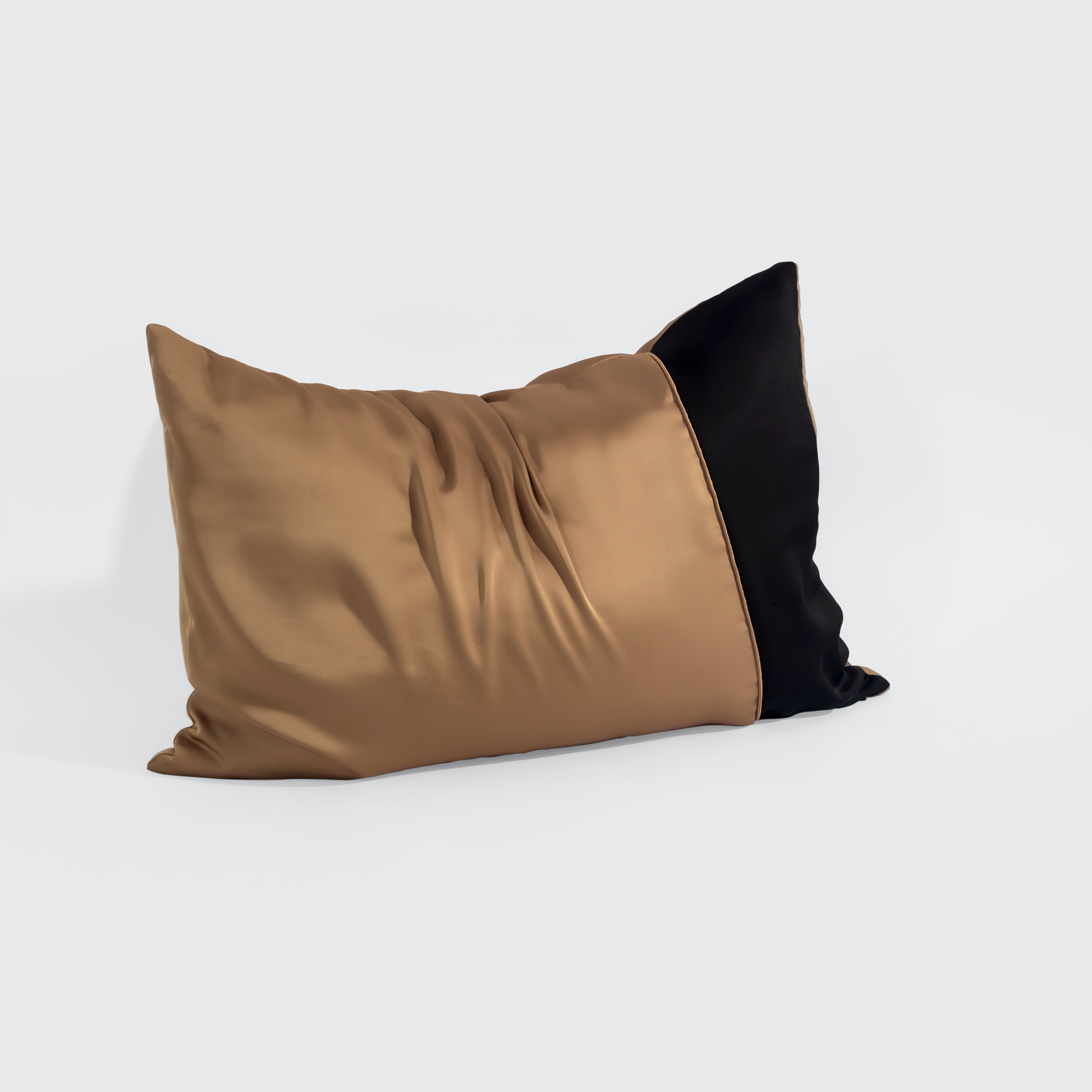 [Elegant] Vỏ Gối Nằm Lụa Satin Premium Cao Cấp Phối 2 Màu Trơn Phong Cách Thanh Lịch 50x70 cm