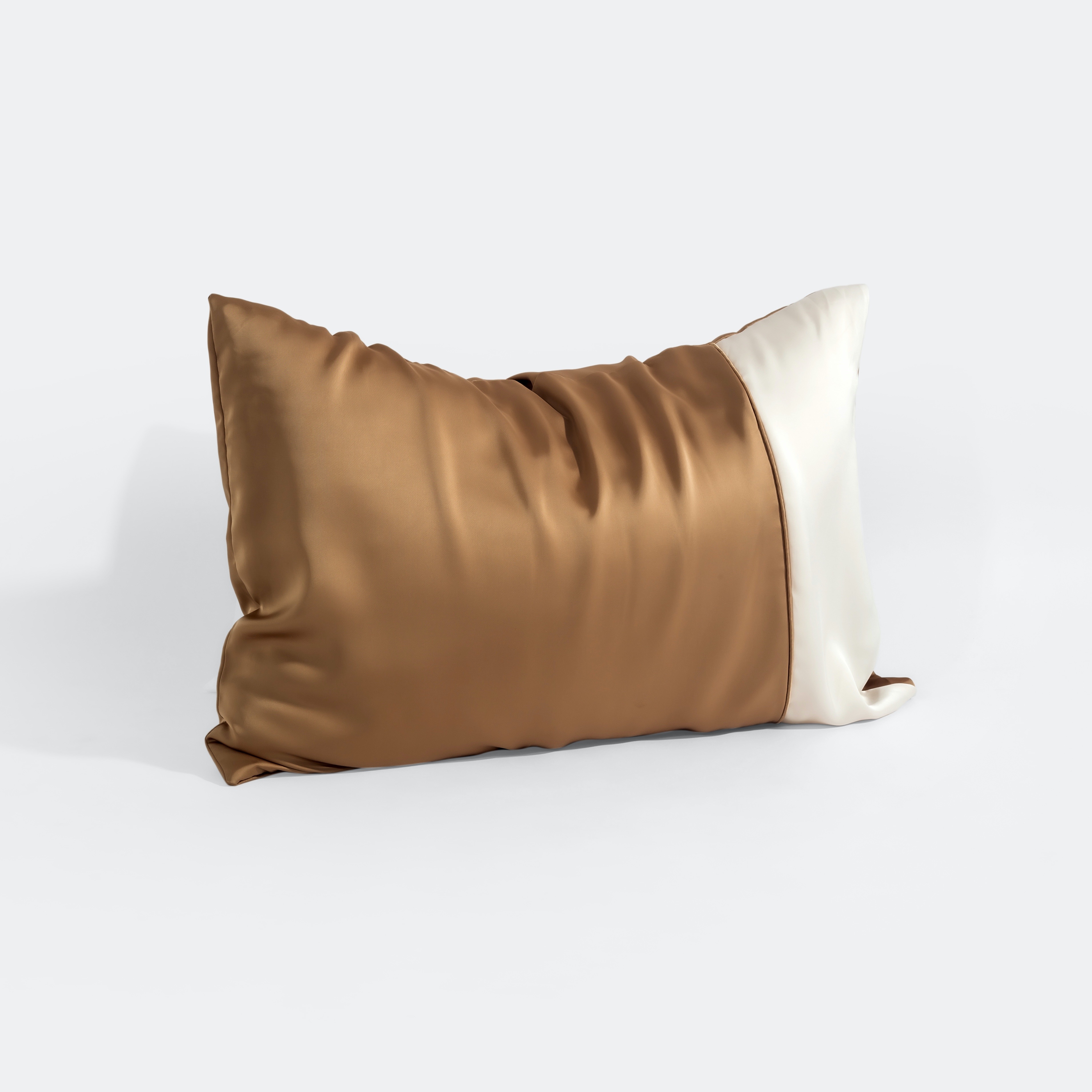 [Elegant] Vỏ Gối Nằm Lụa Satin Premium Cao Cấp Phối 2 Màu Trơn Phong Cách Thanh Lịch 50x70 cm
