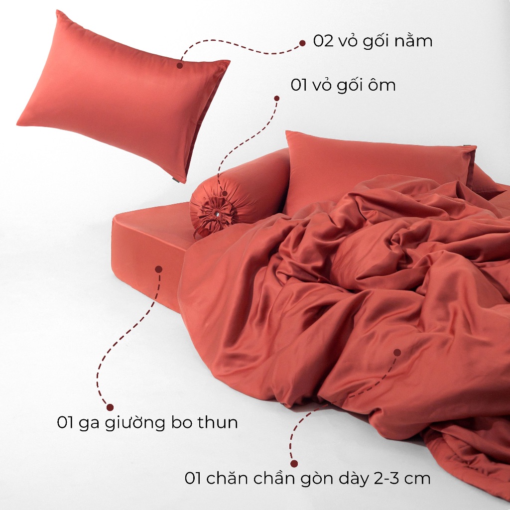 [Vibrant] Bộ Chăn Ga Gối Lụa Tencel Phong Cách Nổi Bật