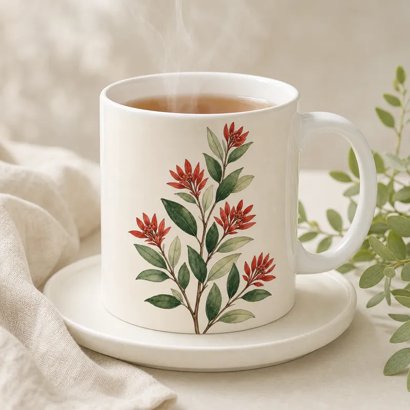 Christmas Bush Sprig Ceramic Mug