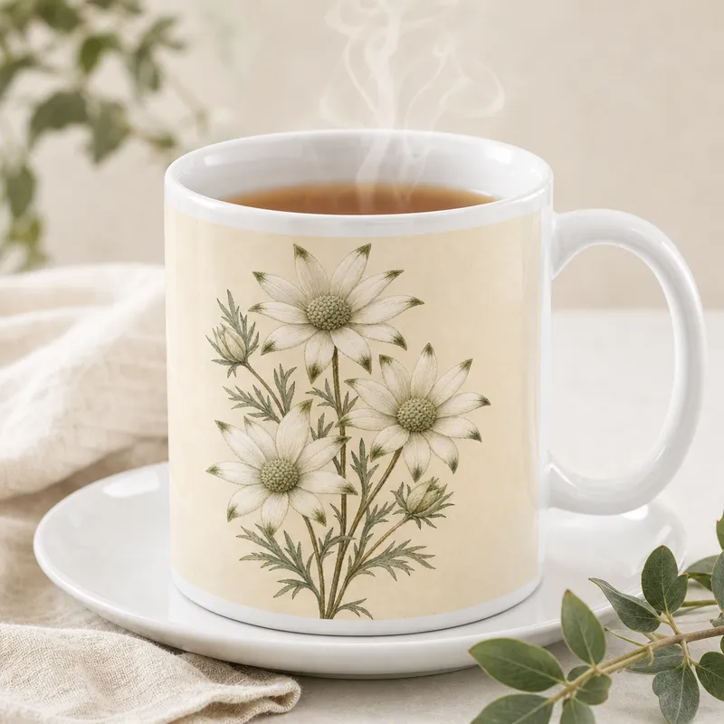 Flannel Flower Trio Ceramic Mug