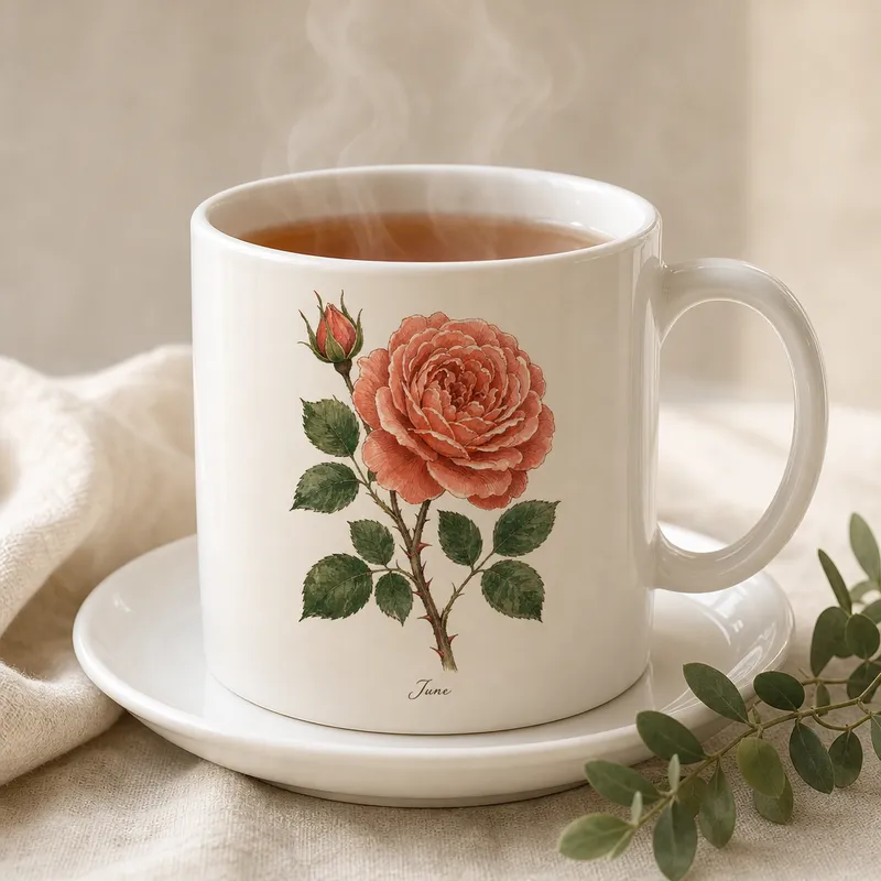 June Rose Bloom Ceramic Mug