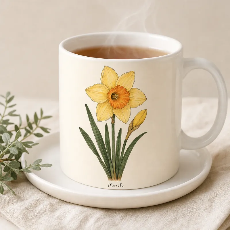 March Daffodil Ceramic Mug