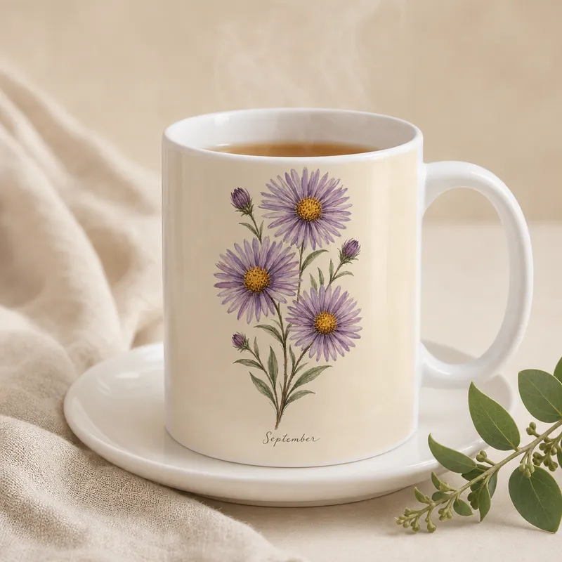 September Aster Ceramic Mug