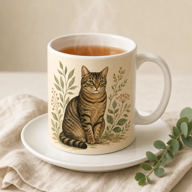 Tabby Cat Portrait Ceramic Mug
