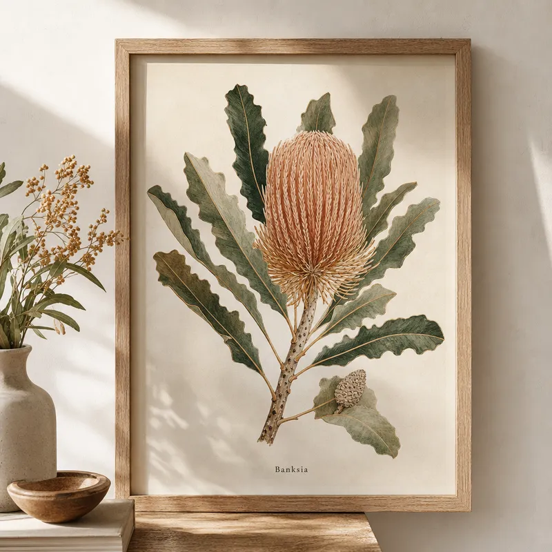 Banksia Botanical Framed Art Print