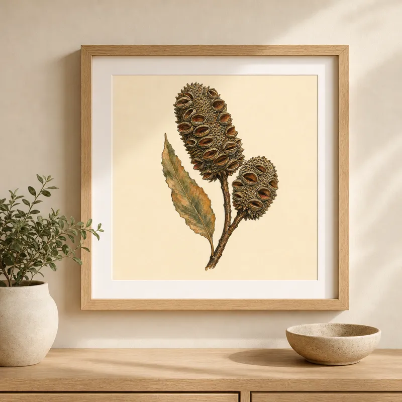 Banksia Seed Pods Framed Art Print