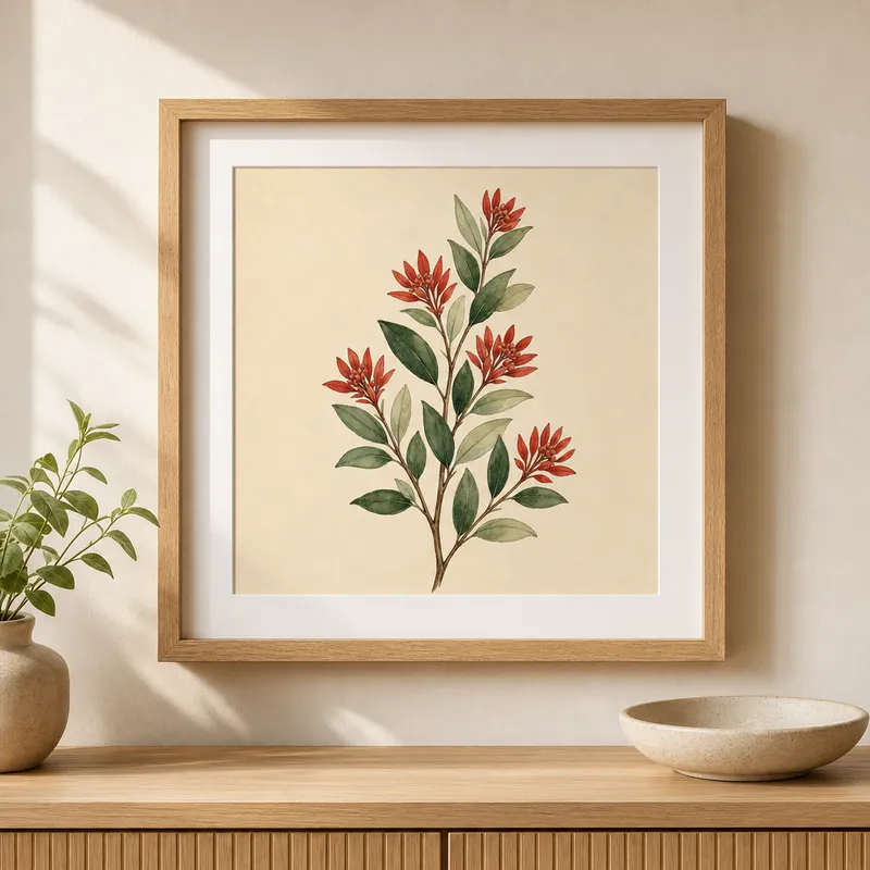 Christmas Bush Sprig Framed Art Print