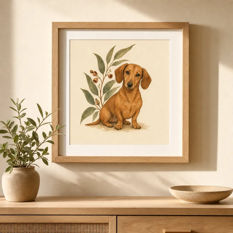 Dachshund Portrait Framed Art Print