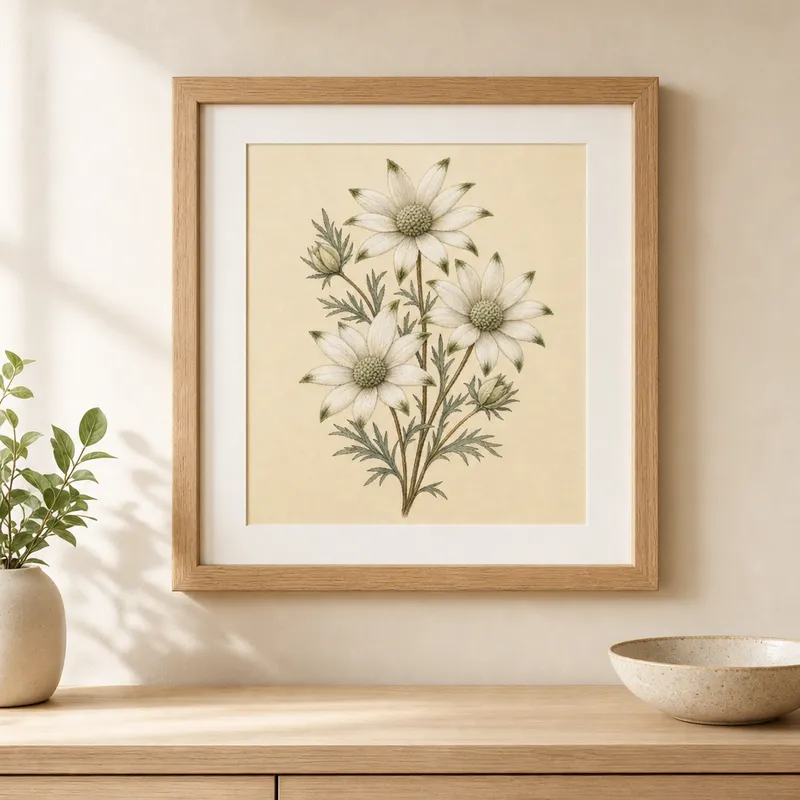 Flannel Flower Trio Framed Art Print