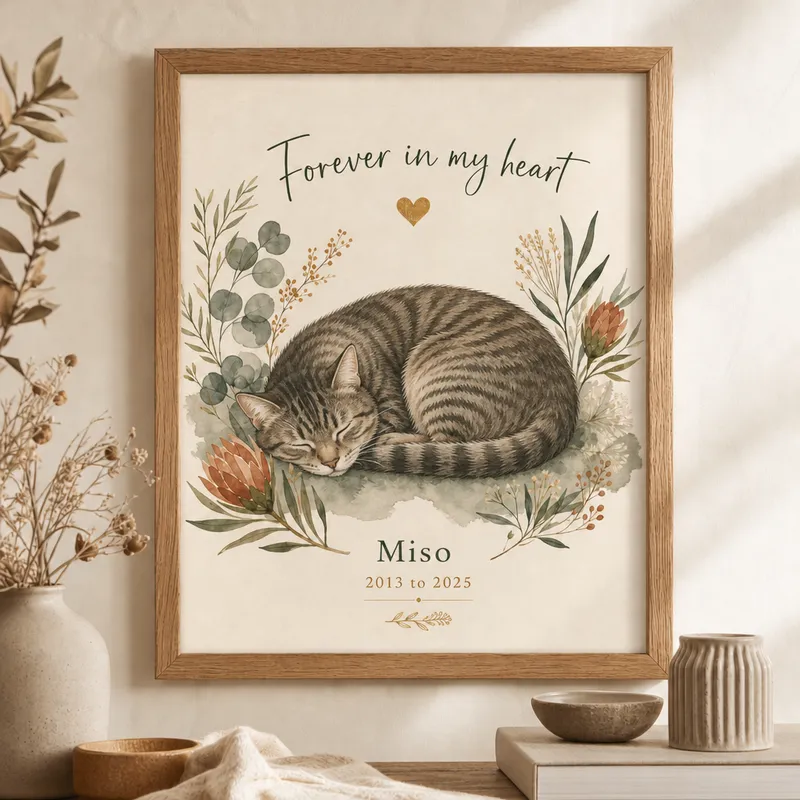 Forever in My Heart Cat Memorial Print