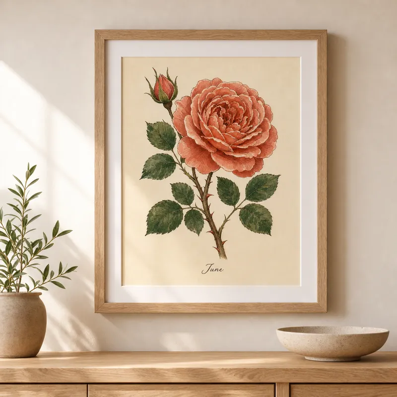 June Rose Bloom Framed Art Print
