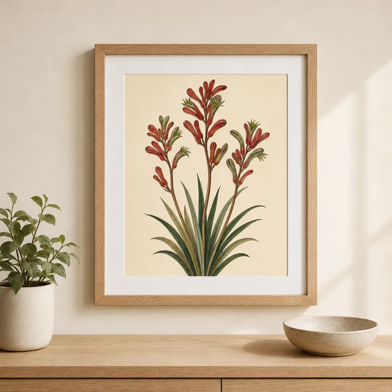 Kangaroo Paw Stems Framed Art Print