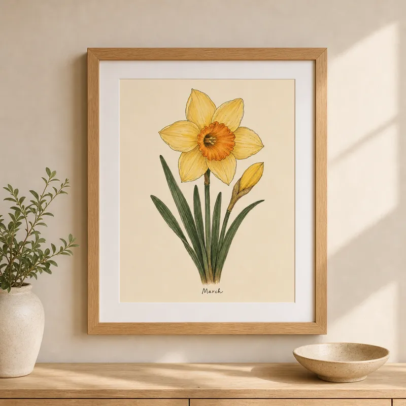 March Daffodil Framed Art Print