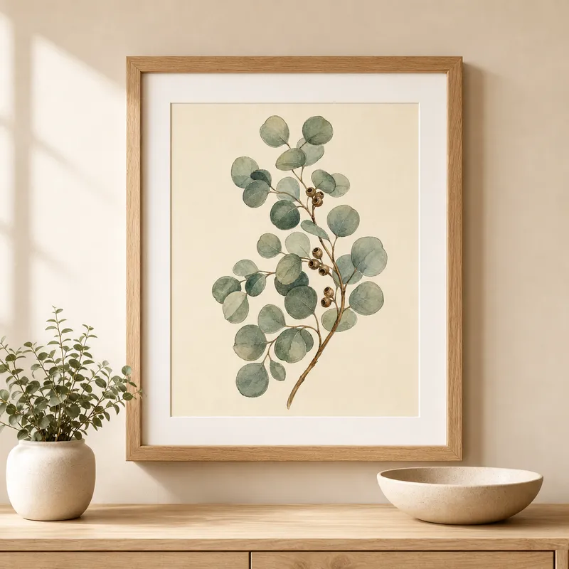 Silver Dollar Eucalyptus Framed Art Print