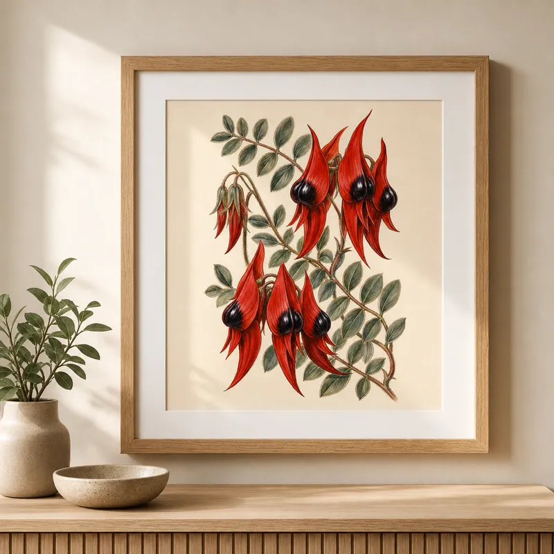 Sturt's Desert Pea Framed Art Print