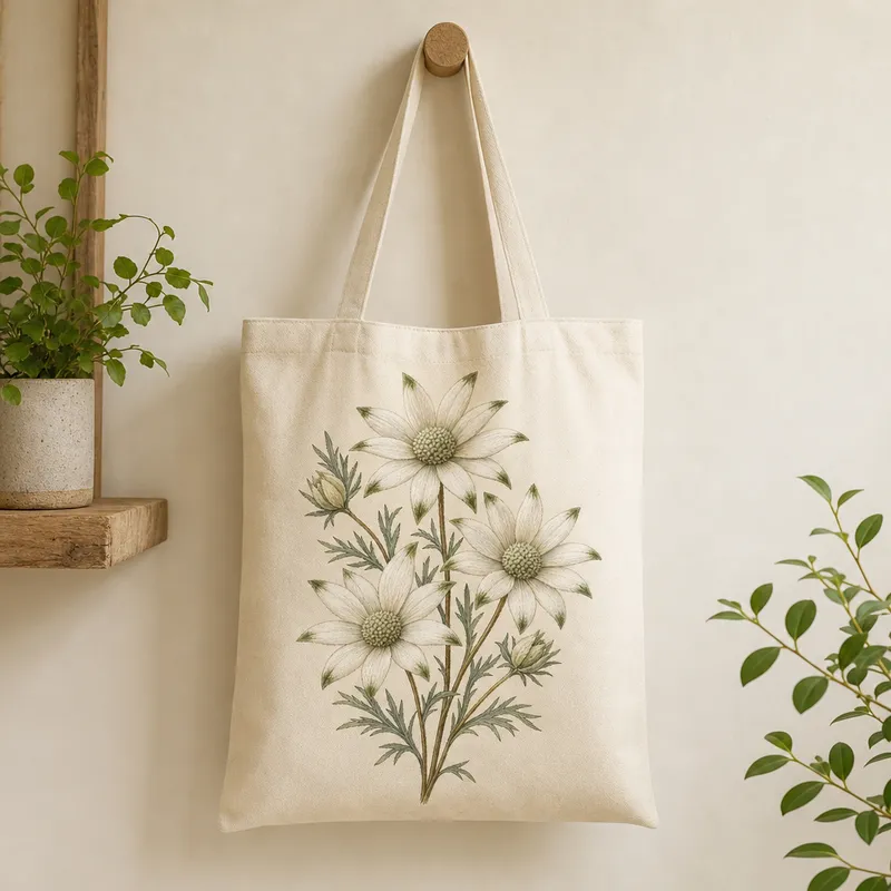Flannel Flower Trio Tote Bag