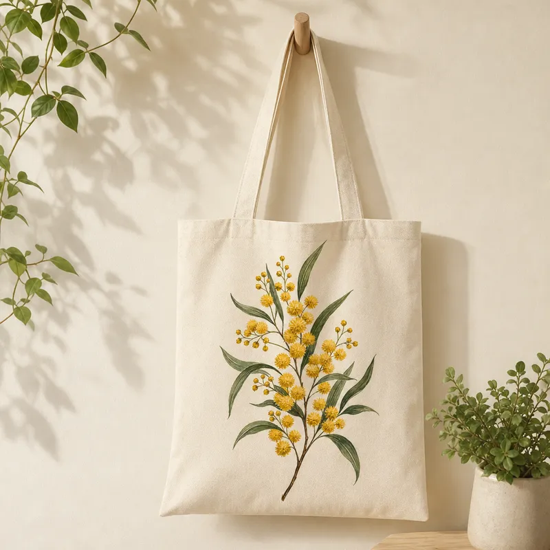 Golden Wattle Sprig Tote Bag