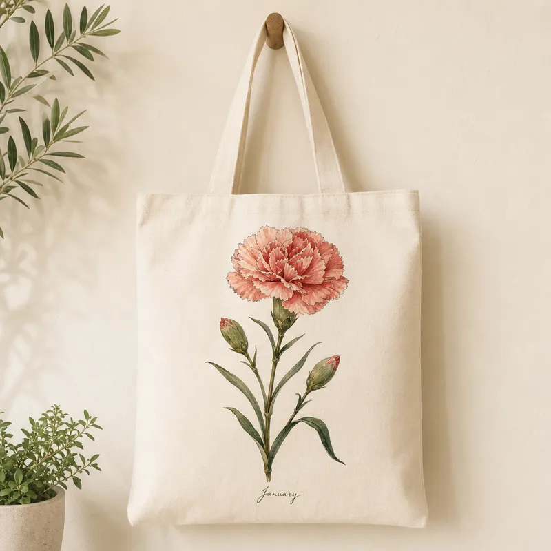 January Carnation Tote Bag