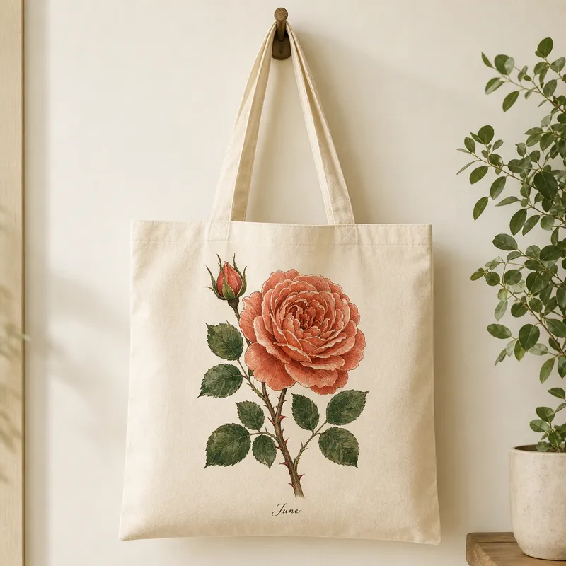 June Rose Bloom Tote Bag