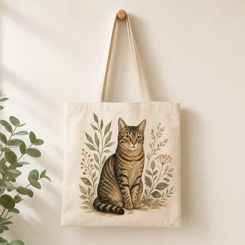 Tabby Cat Portrait Tote Bag