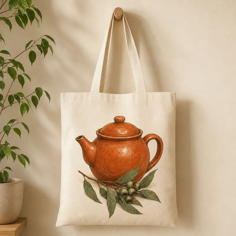 Teapot and Sprig Tote Bag